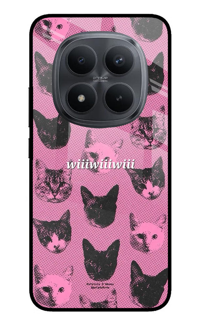 Pink Cats Redmi Note 15 Pro+ 5G Glass Case Back Cover by Casekaro