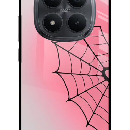 Pink Web Redmi Note 15 Pro+ 5G Glass Case Back Cover by Casekaro