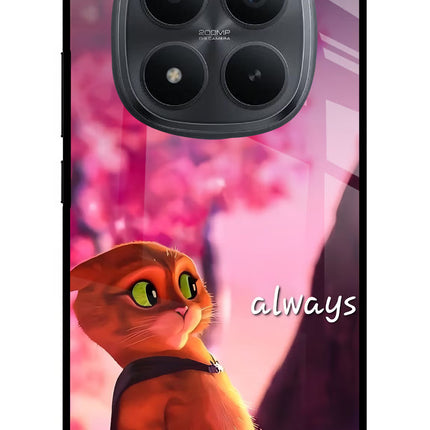 Always Cat Redmi Note 15 Pro+ 5G Glass Case Back Cover by Casekaro
