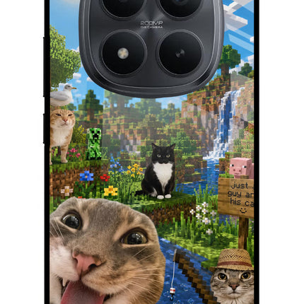 Minecraft Cat Chaos Redmi Note 15 Pro+ 5G Glass Case Back Cover by Casekaro