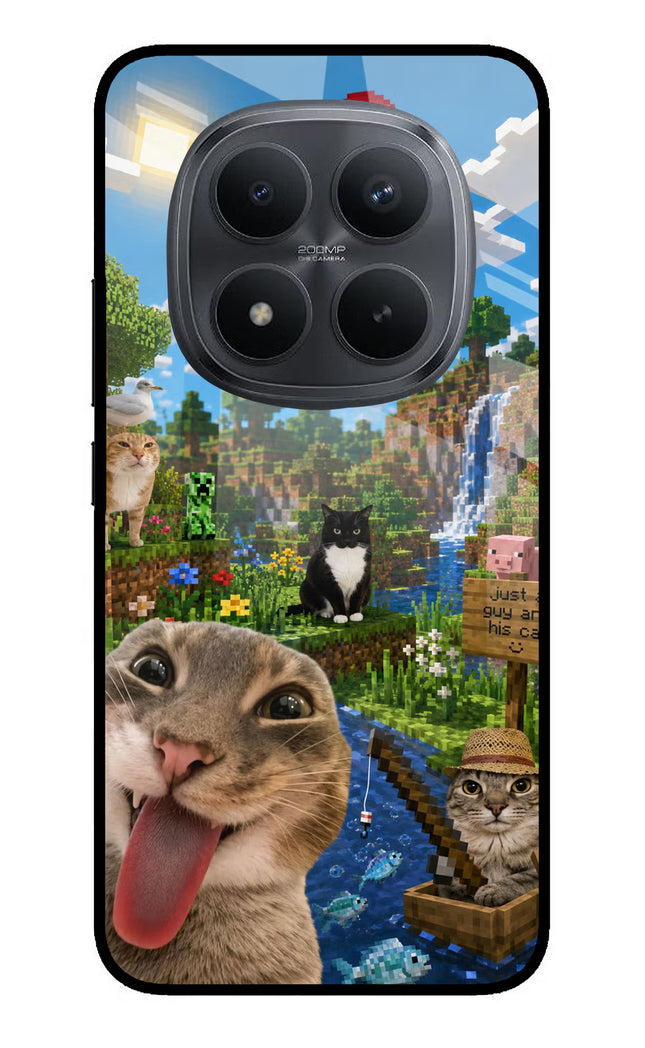 Minecraft Cat Chaos Redmi Note 15 Pro+ 5G Glass Case Back Cover by Casekaro