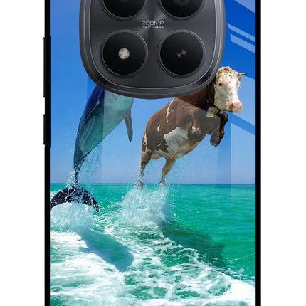 Dolphin vs Cow Redmi Note 15 Pro+ 5G Glass Case Back Cover by Casekaro