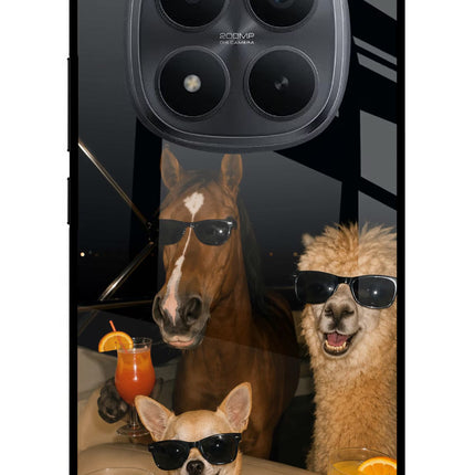 Party Squad Redmi Note 15 Pro+ 5G Glass Case Back Cover by Casekaro