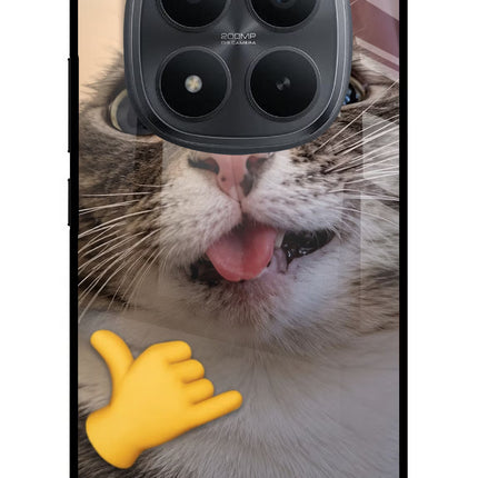 Silly Cat Call Redmi Note 15 Pro+ 5G Glass Case Back Cover by Casekaro
