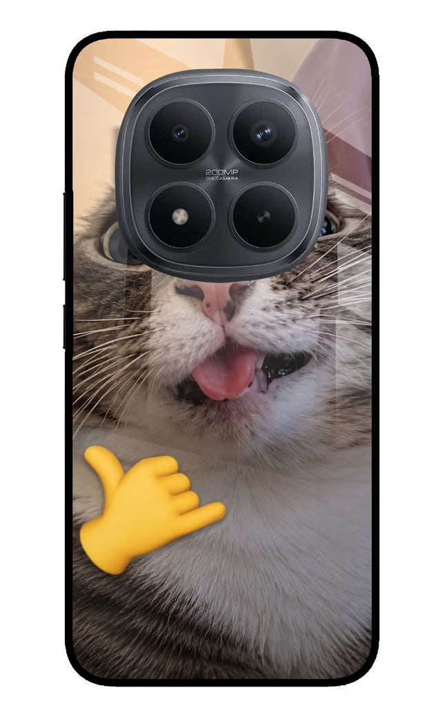 Silly Cat Call Redmi Note 15 Pro+ 5G Glass Case Back Cover by Casekaro