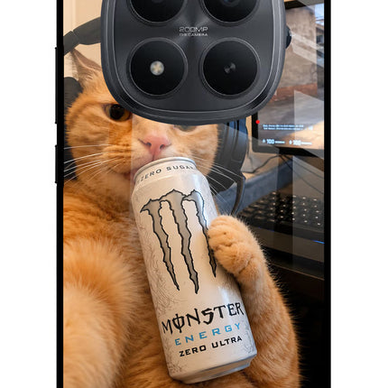 Gamer Cat Energy Redmi Note 15 Pro+ 5G Glass Case Back Cover by Casekaro