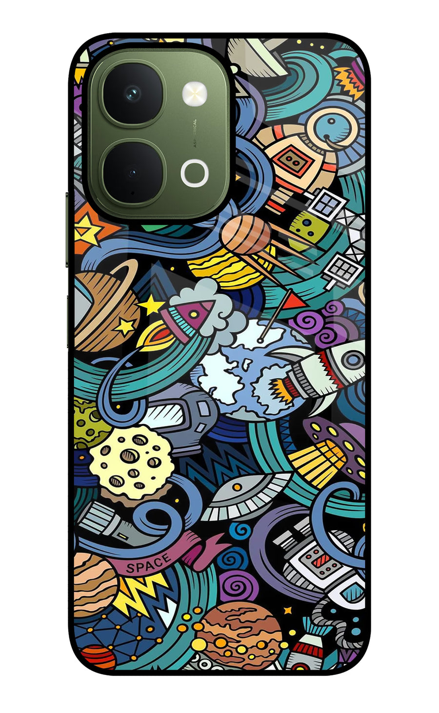 Space Abstract Vivo T5x 5G Back Cover, Glass case