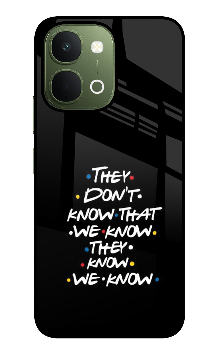 FRIENDS Dialogue Vivo T5x 5G Back Cover, Glass case