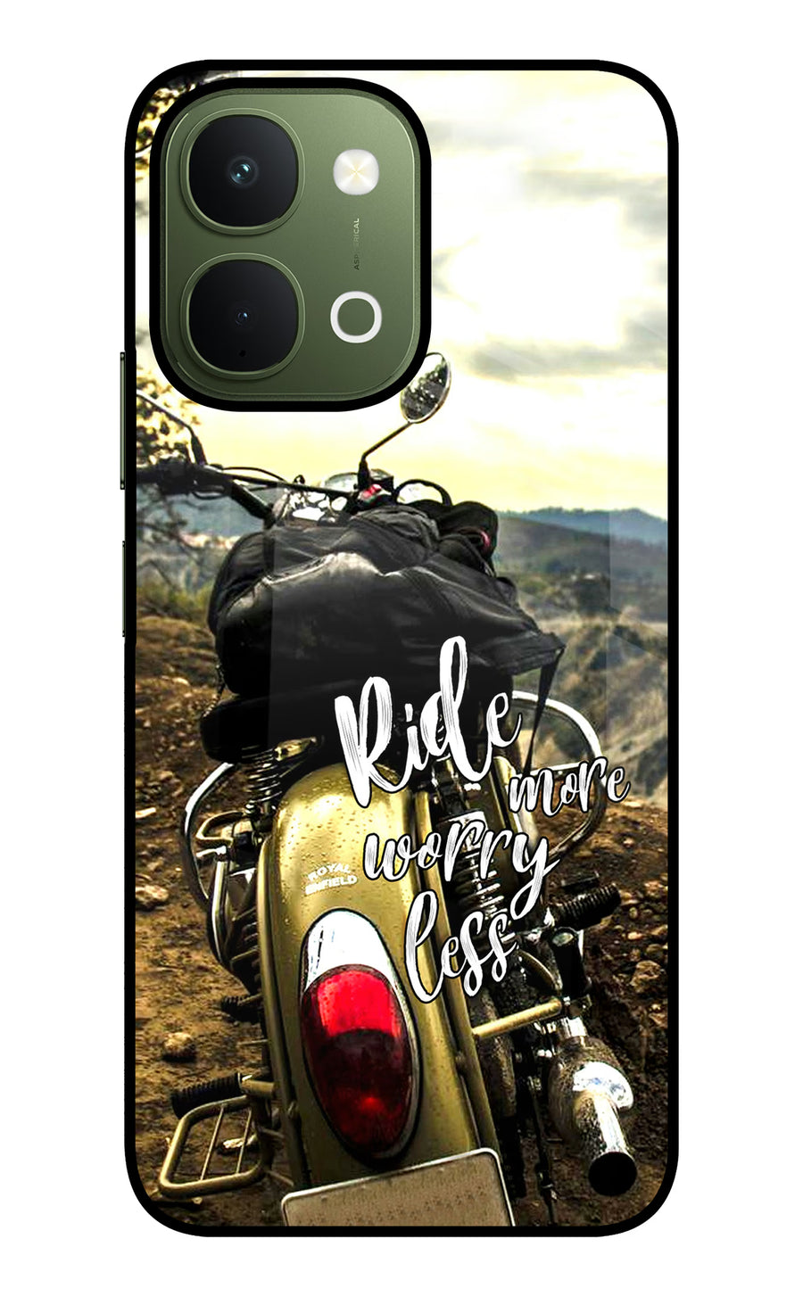 Ride More Worry Less Vivo T5x 5G Back Cover, Glass case