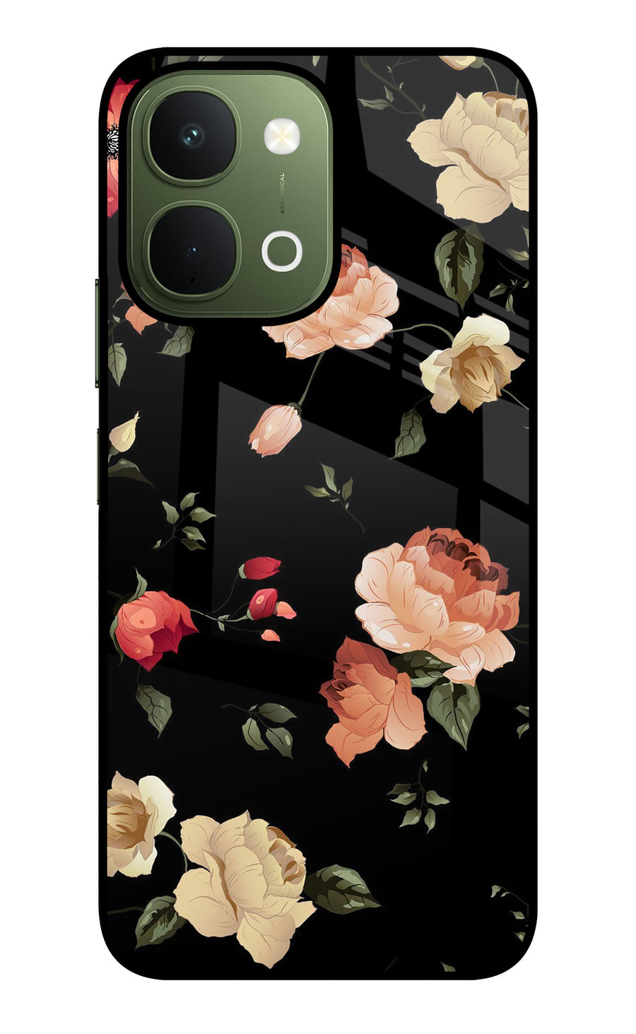 Flowers Vivo T5x 5G Back Cover, Glass case