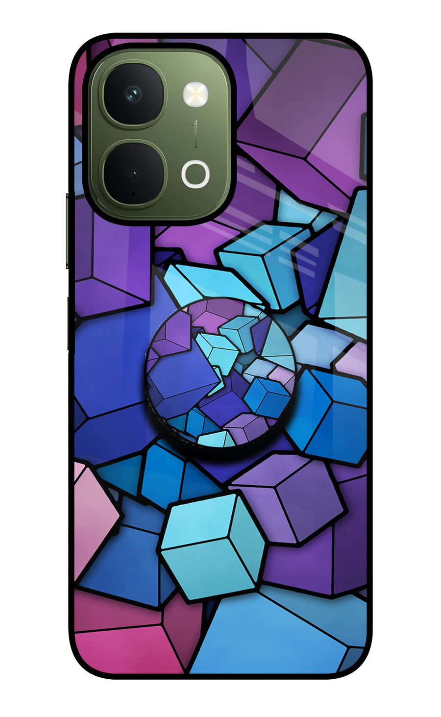 Cubic Abstract Vivo T5x 5G Pop Case, Glass case