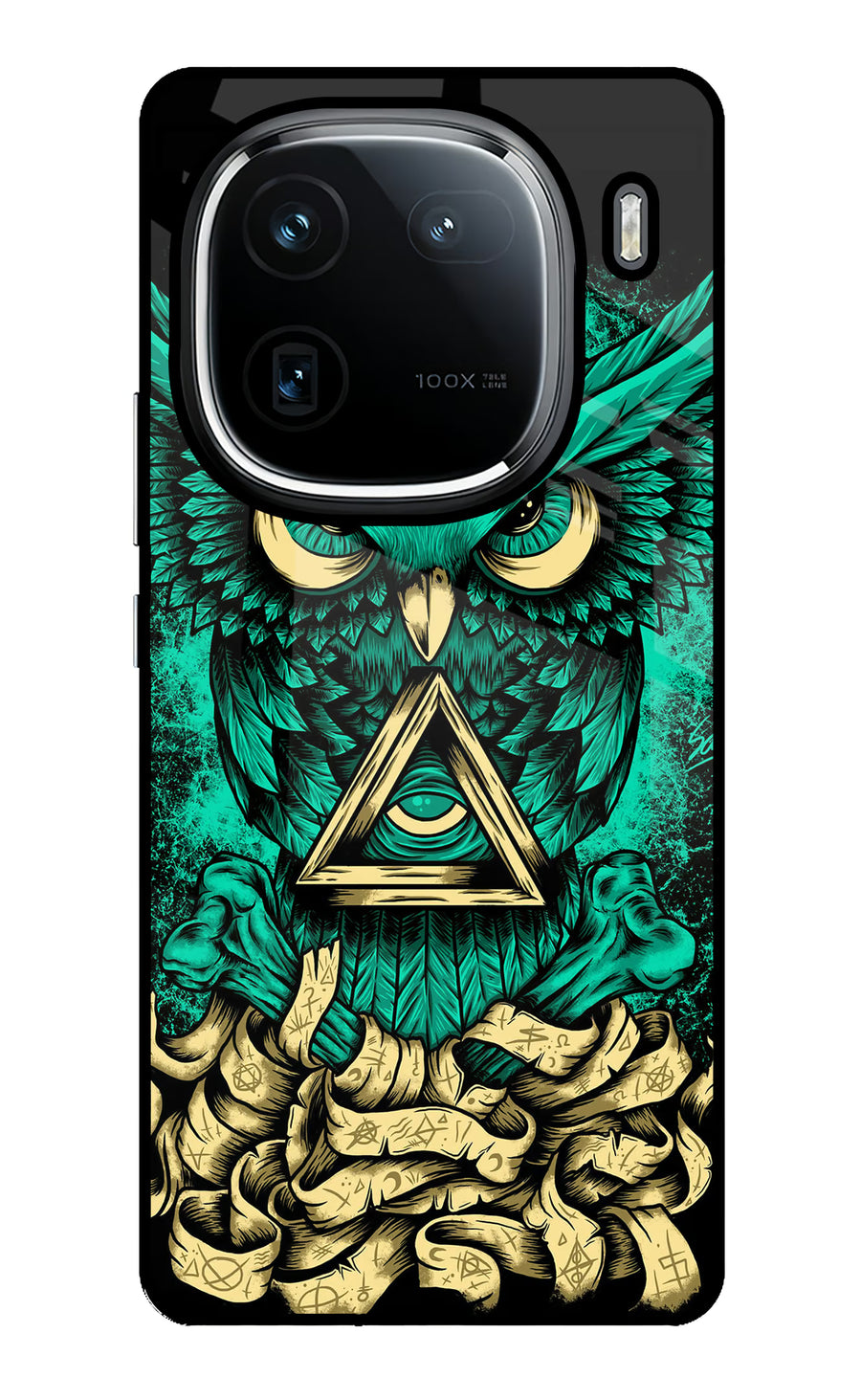 Green Owl iQOO 12 5G Back Cover, Glass case