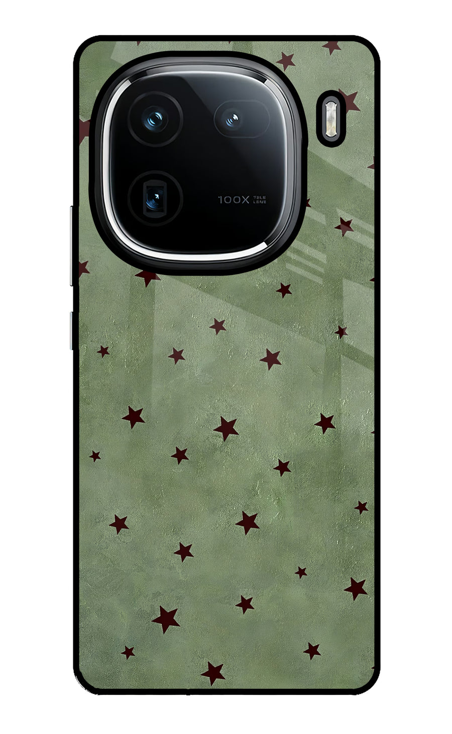 Green Stars iQOO 12 5G Back Cover, Glass case
