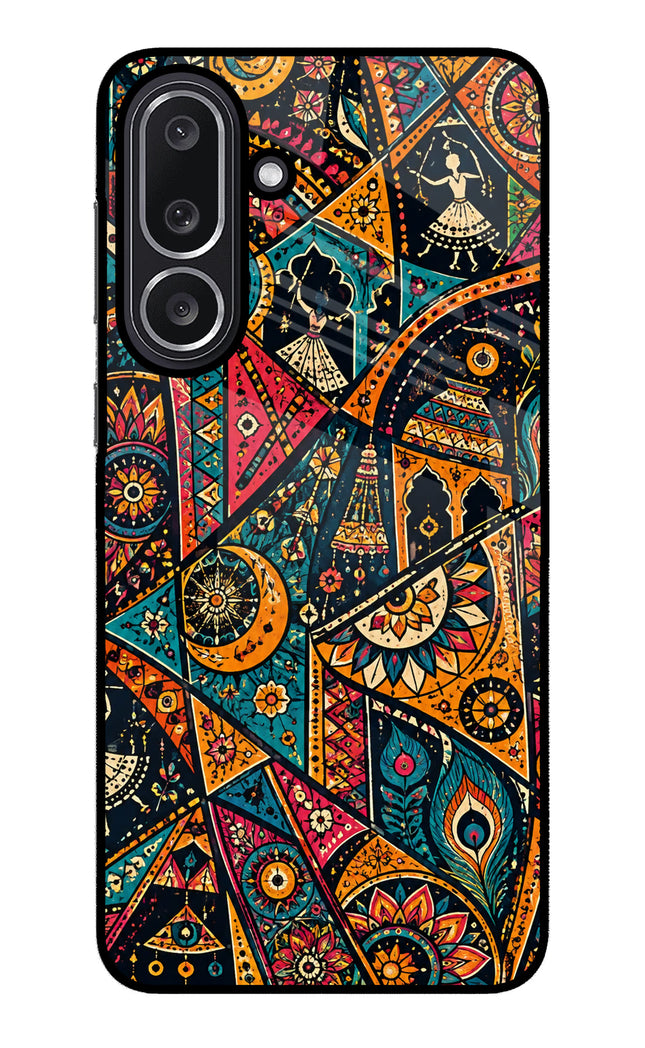 Folk Print Samsung M36 5G Glass Case