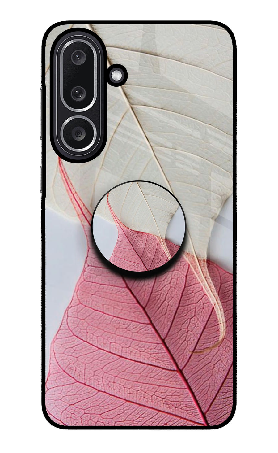 White Pink Leaf Samsung M36 5G Pop Case, Glass case