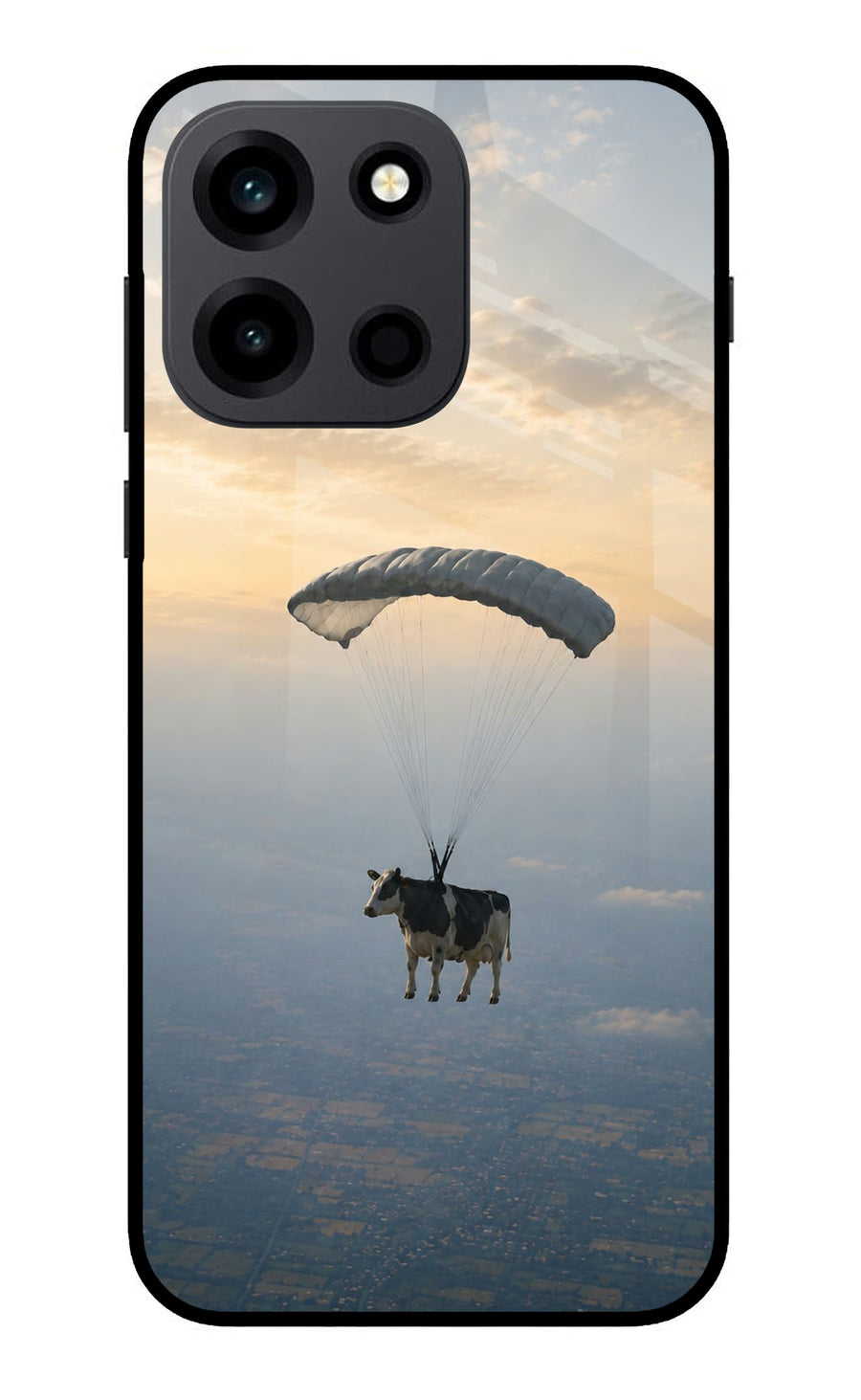 Skydiving Cow OnePlus Nord 6 Back Cover, Glass case