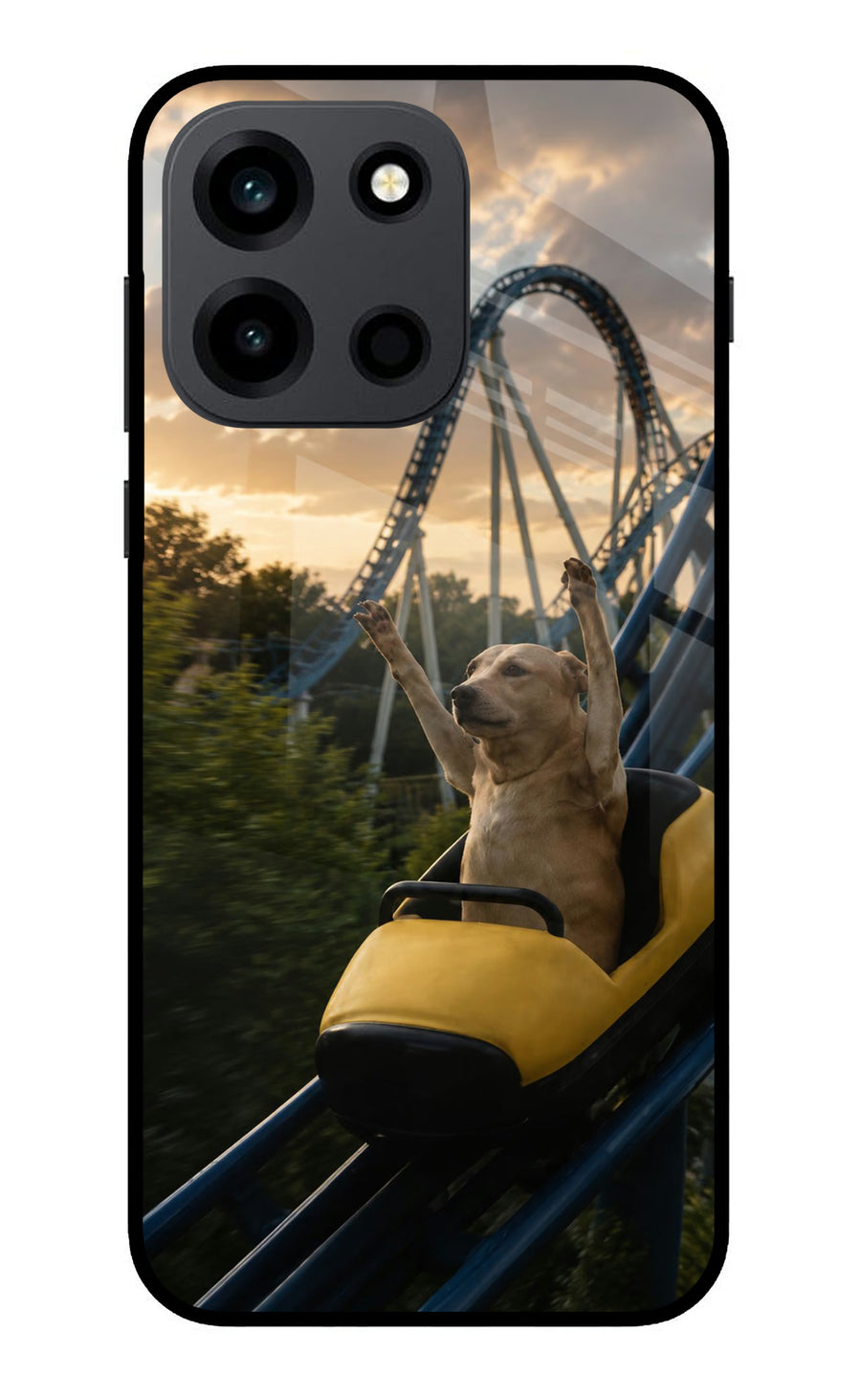 Rollercoaster Dog OnePlus Nord 6 Back Cover, Glass case