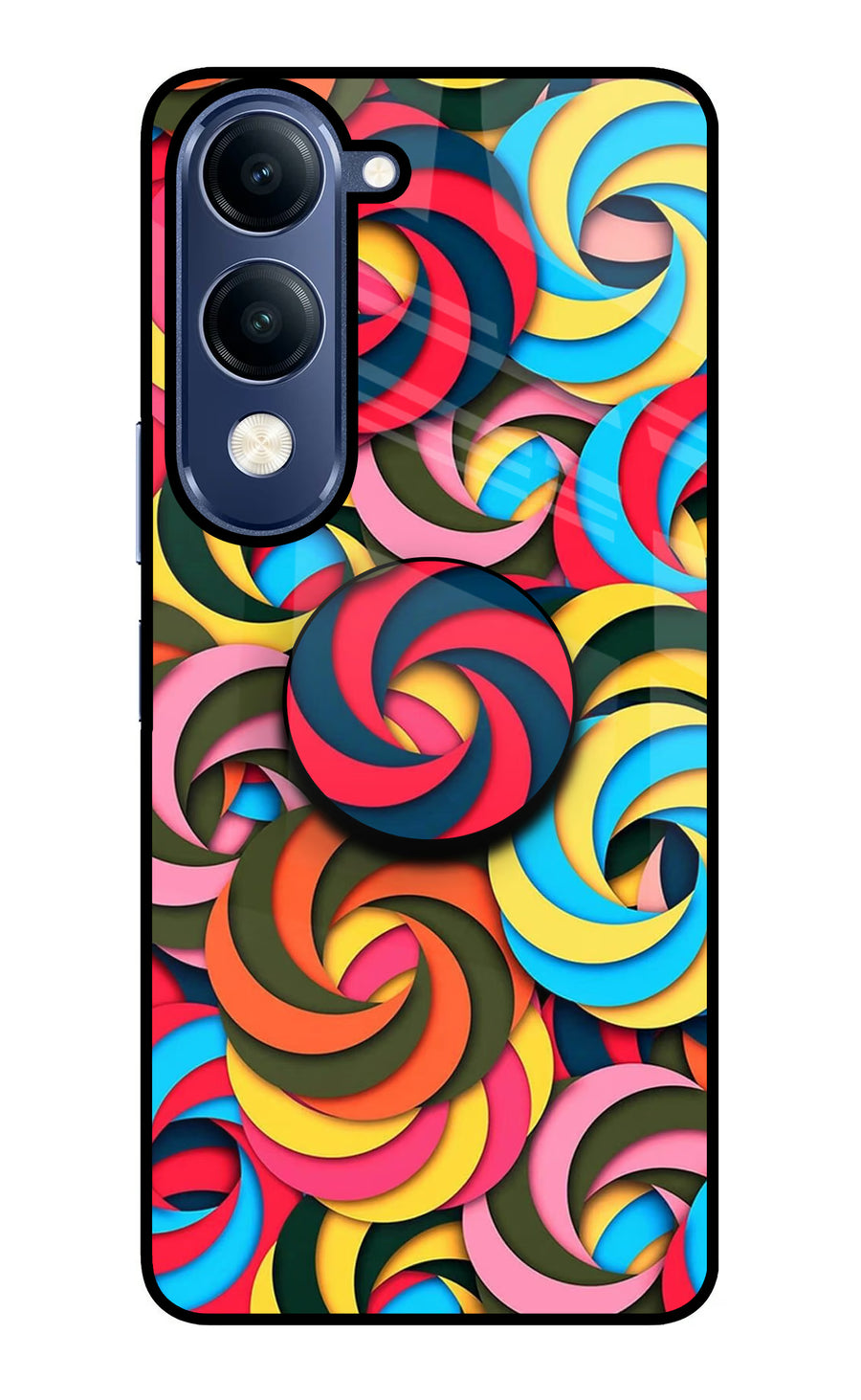 Spiral Pattern Vivo T4 Lite 5G Pop Case, Glass case