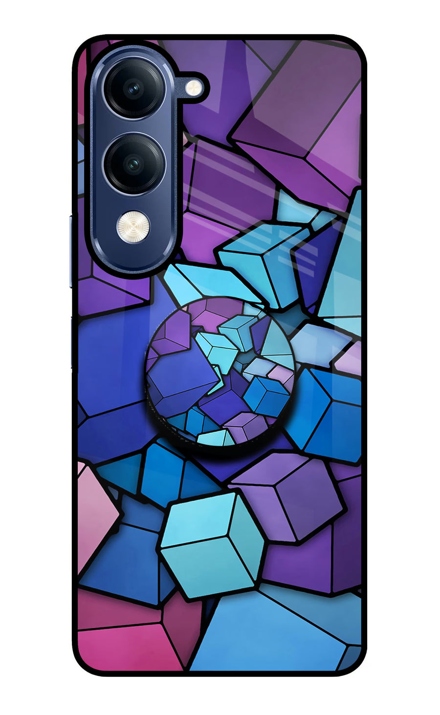 Cubic Abstract Vivo T4 Lite 5G Pop Case, Glass case