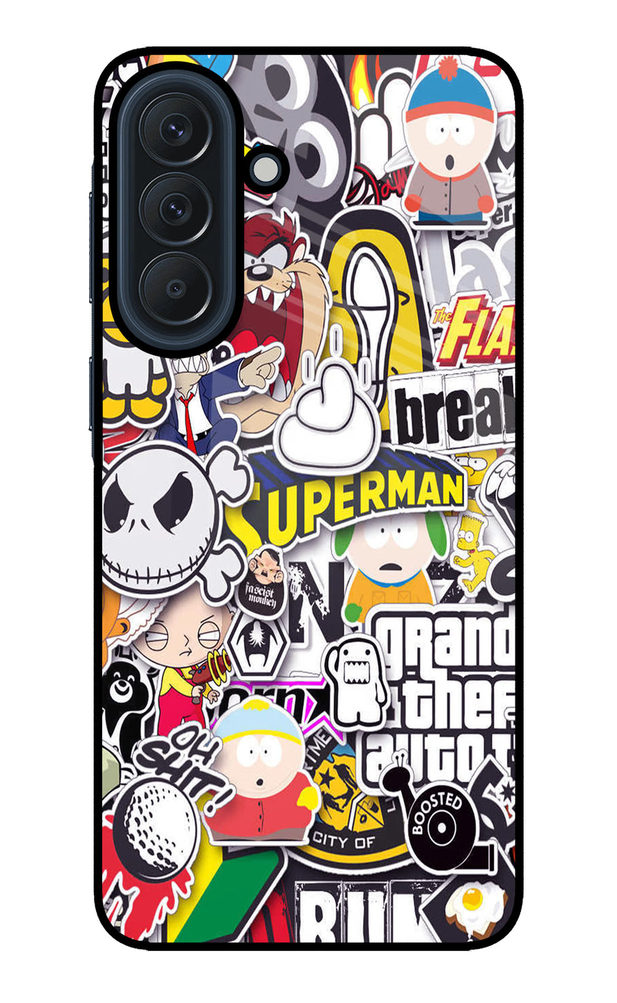 Sticker Bomb Samsung A57 5G Back Cover, Glass case