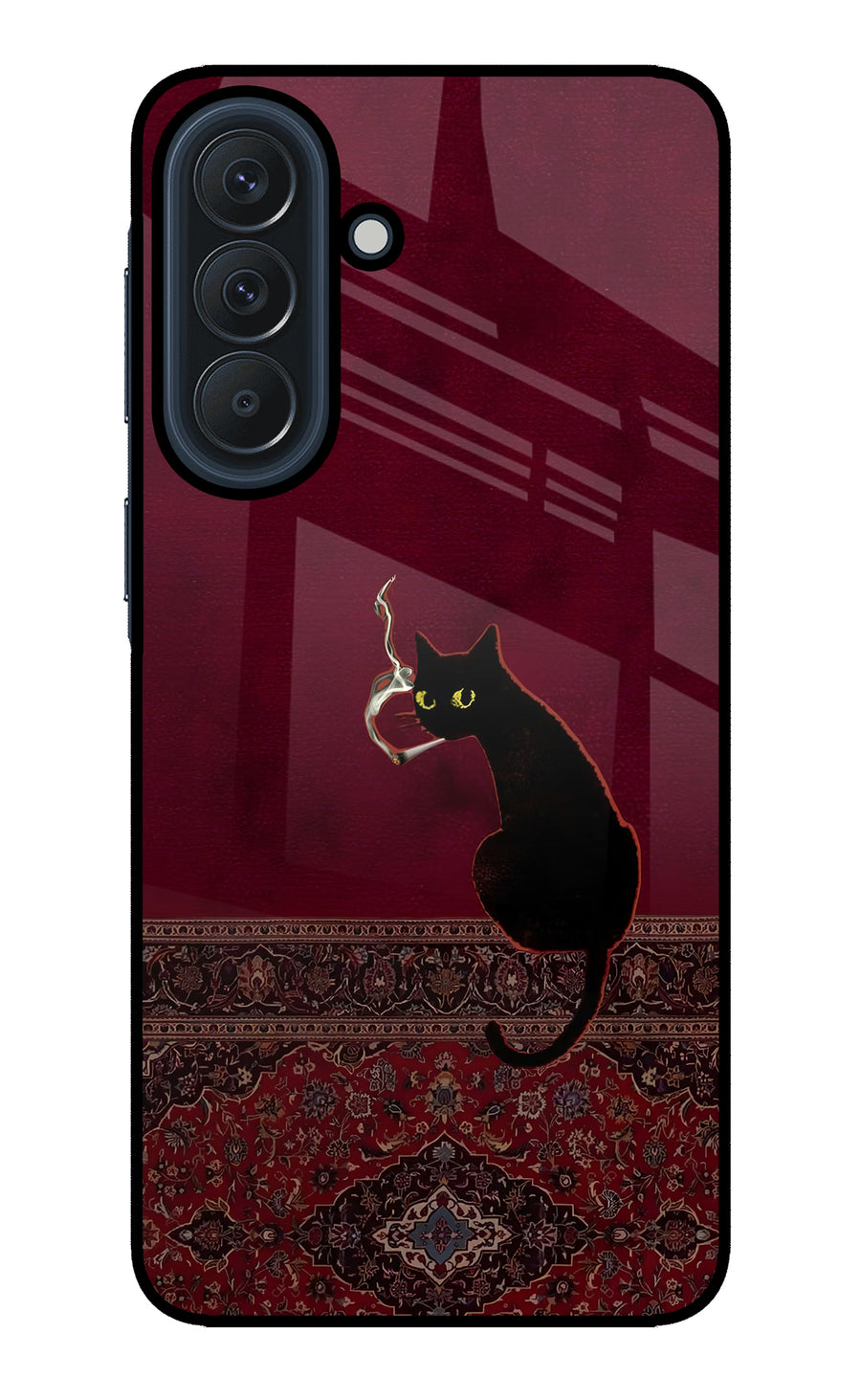 Midnight Cat Samsung A57 5G Back Cover, Glass case