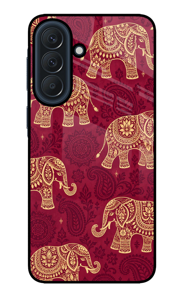 Maroon Elephant Samsung A57 5G Glass Case
