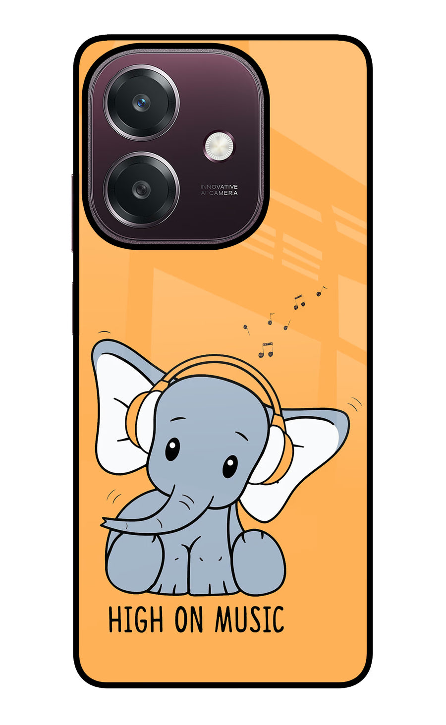High On Music Oppo A3 5G Back Cover, Glass case