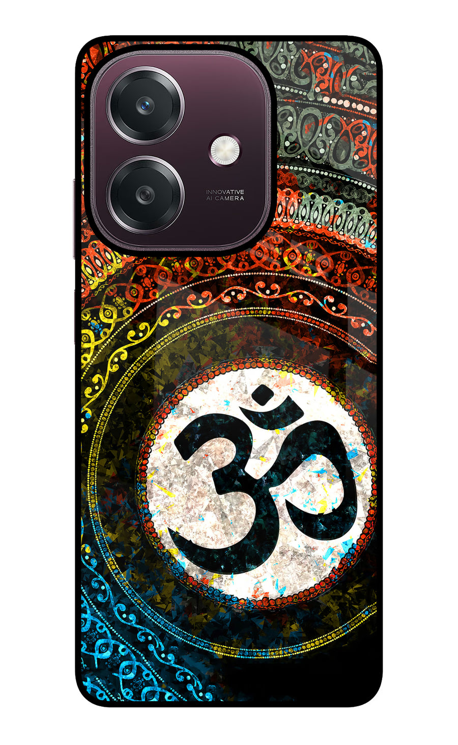 Om Cultural Oppo A3 5G Back Cover, Glass case