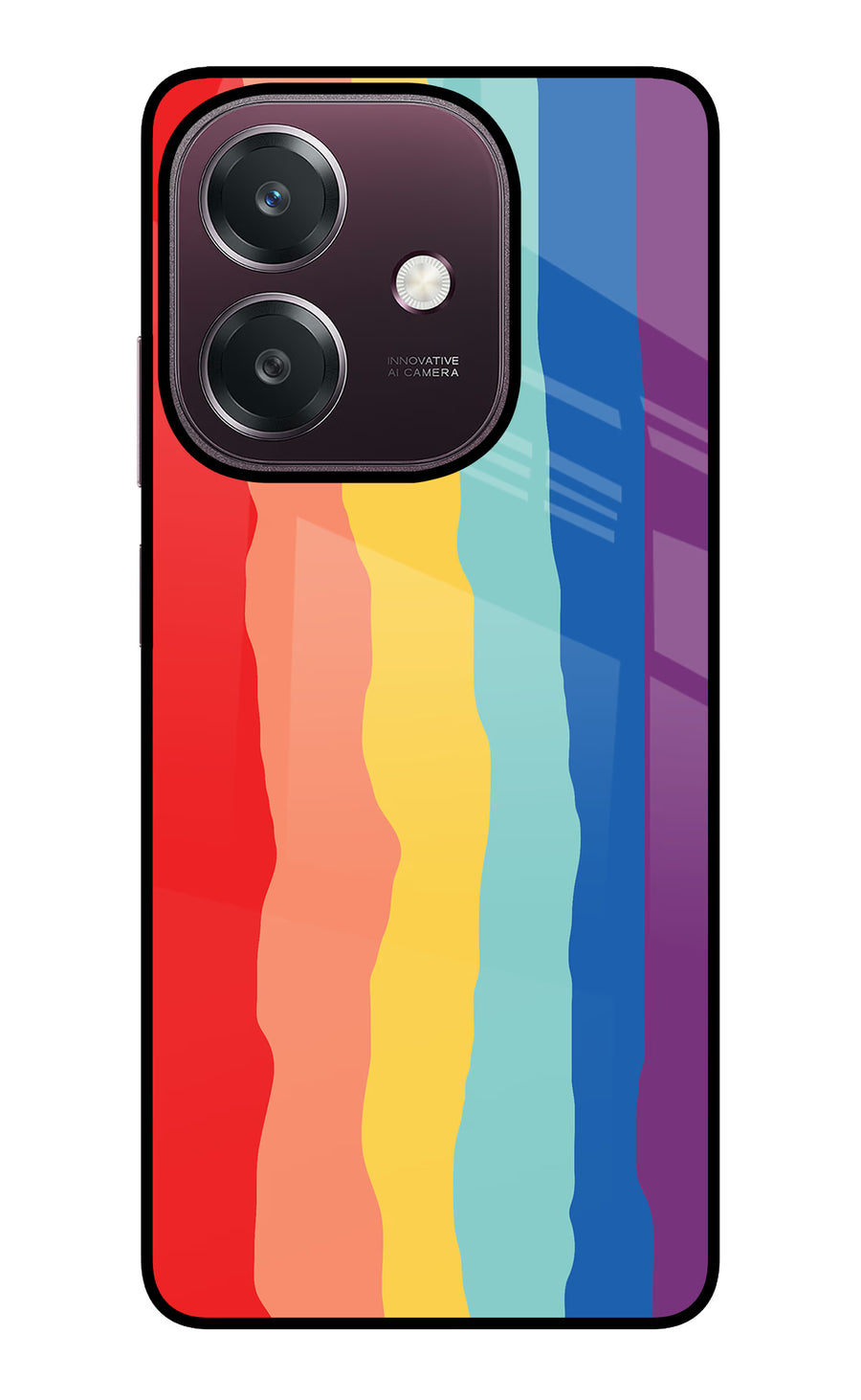 Rainbow Oppo A3 5G Back Cover, Glass case