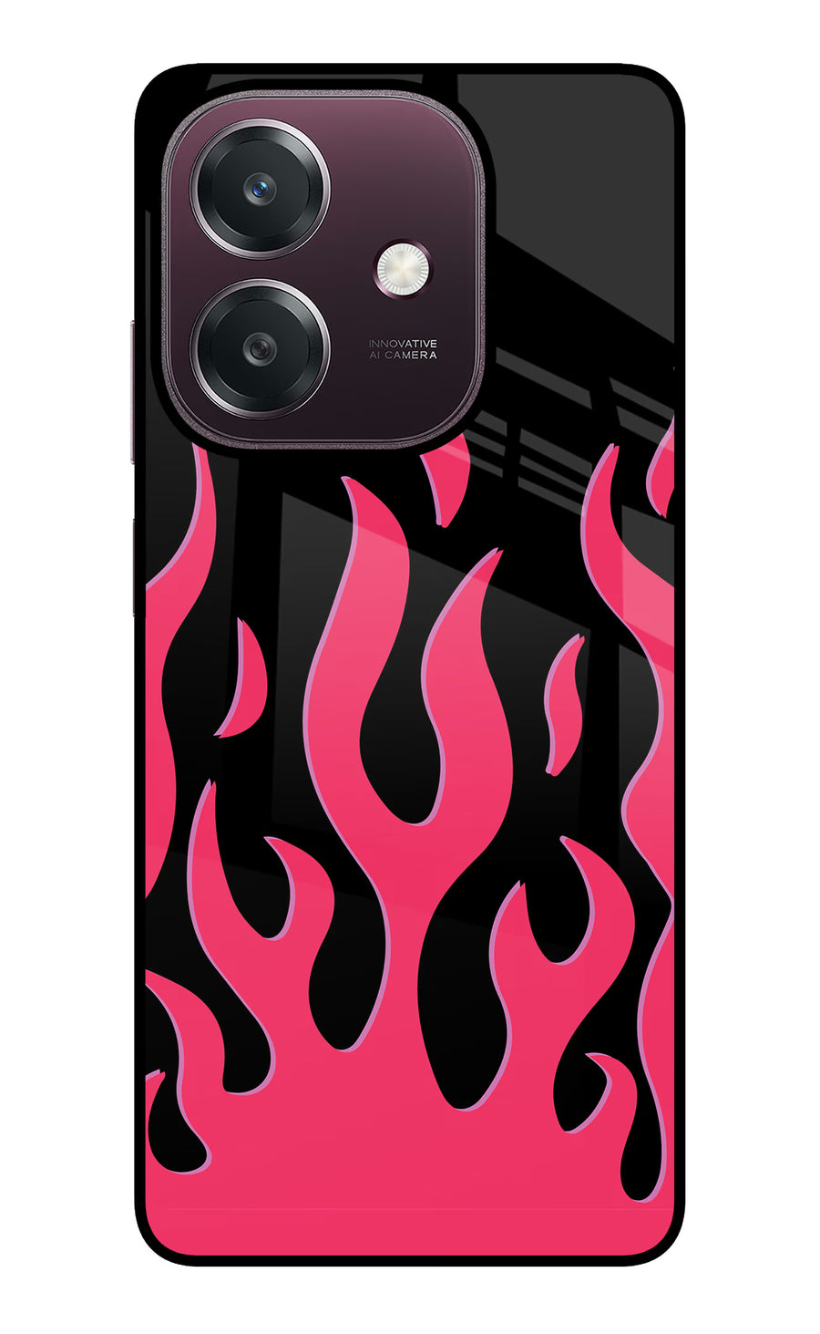 Fire Flames Oppo A3 5G Back Cover, Glass case