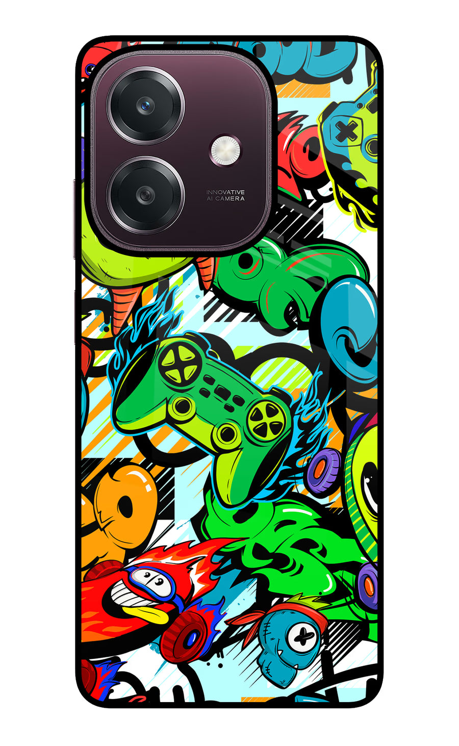 Game Doodle Oppo A3 5G Back Cover, Glass case