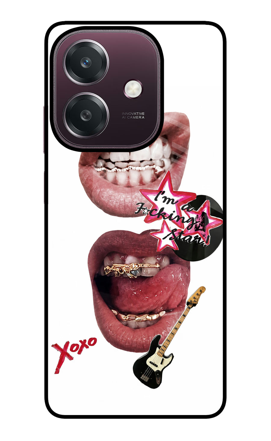 Rockstar Oppo A3 5G Back Cover, Glass case