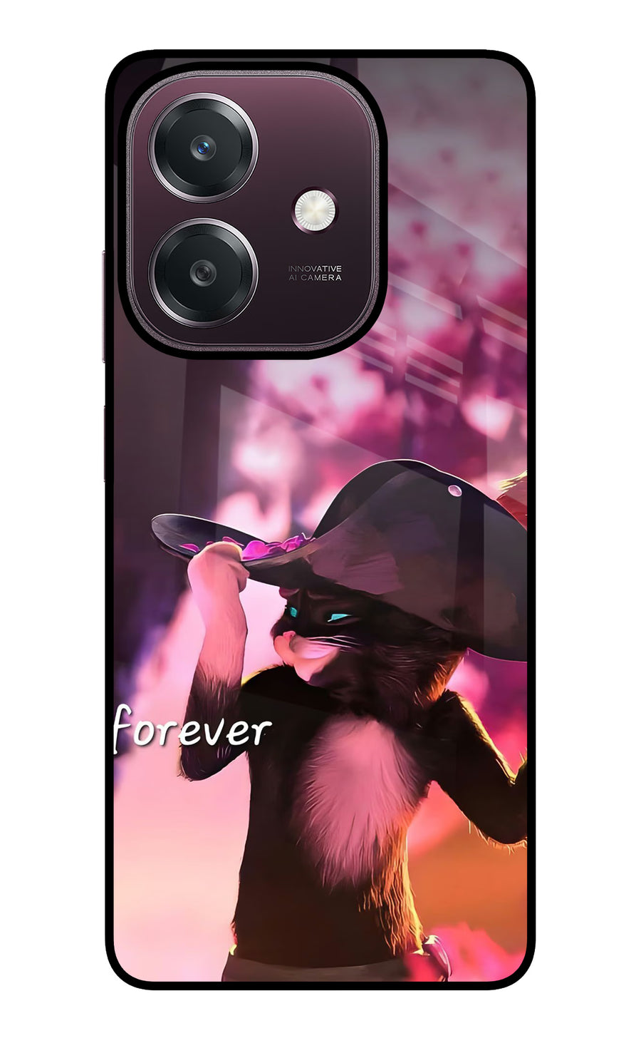 Forever Cat Oppo A3 5G Back Cover, Glass case