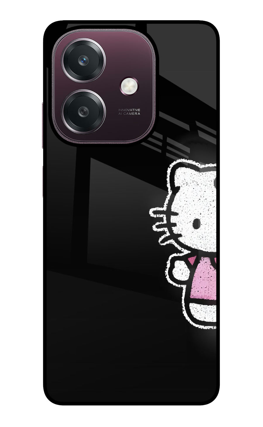 Kitty Charm Oppo A3 5G Back Cover, Glass case