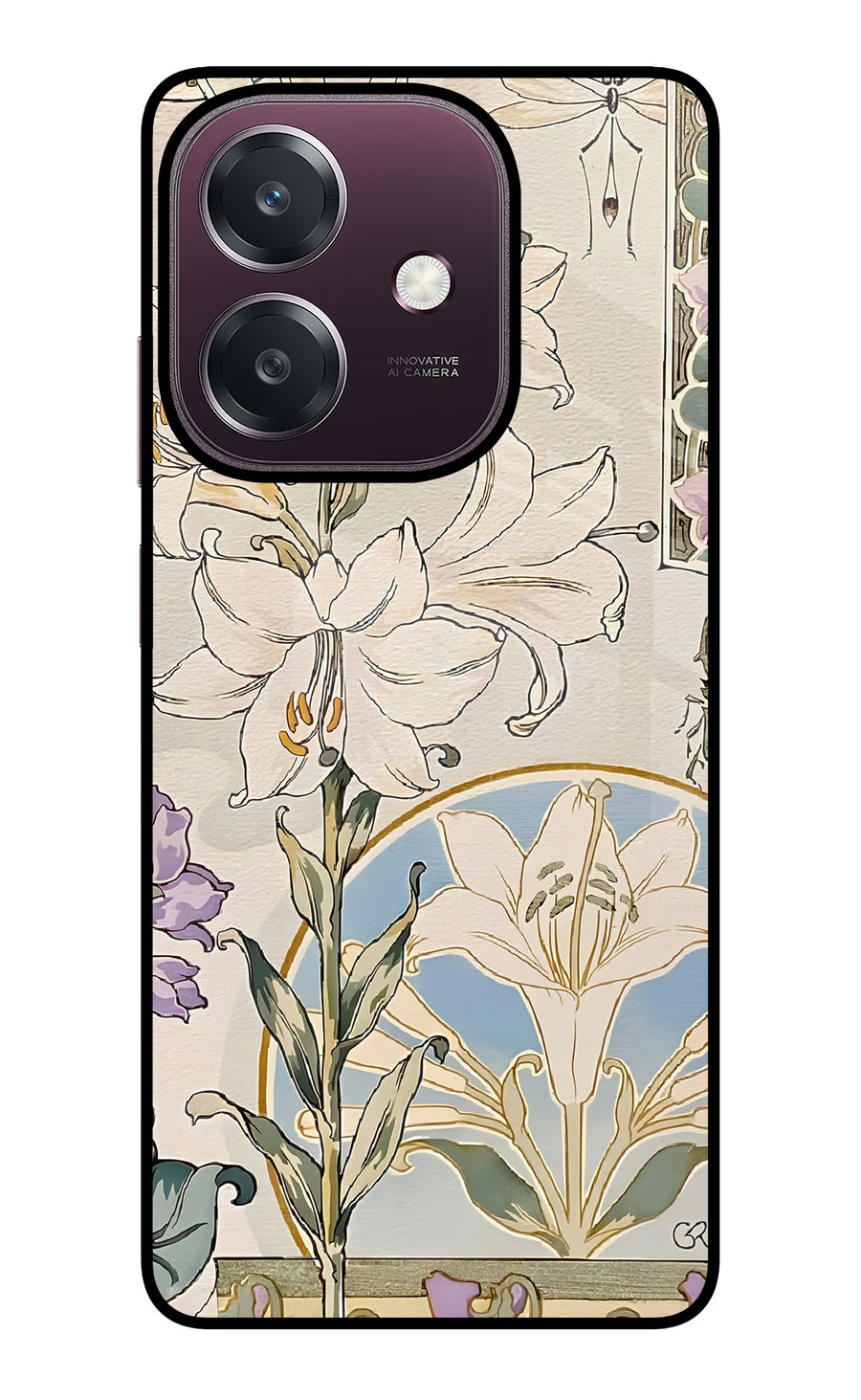 White Lily Oppo A3 5G Back Cover, Glass case