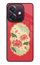 Pink Lotus Oppo A3 5G Glass Case