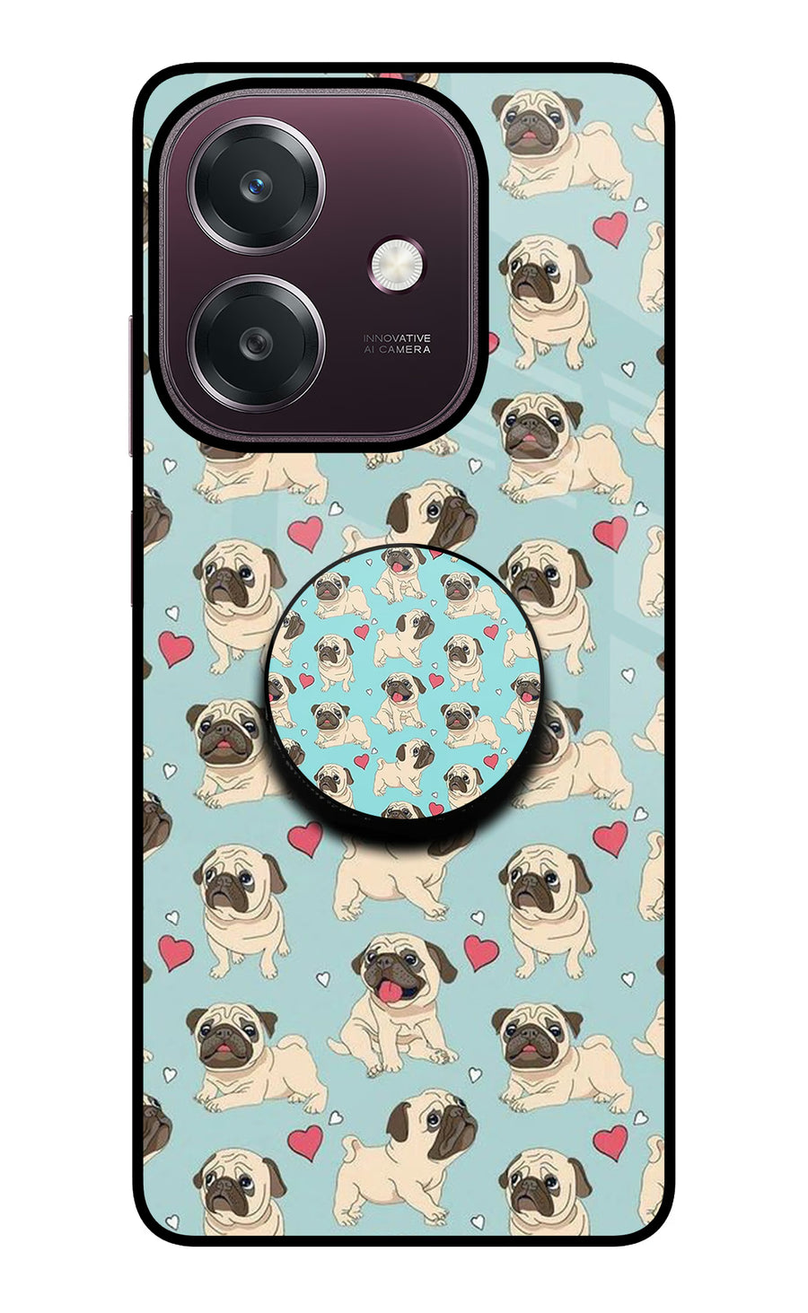 Pug Dog Oppo A3 5G Pop Case, Glass case