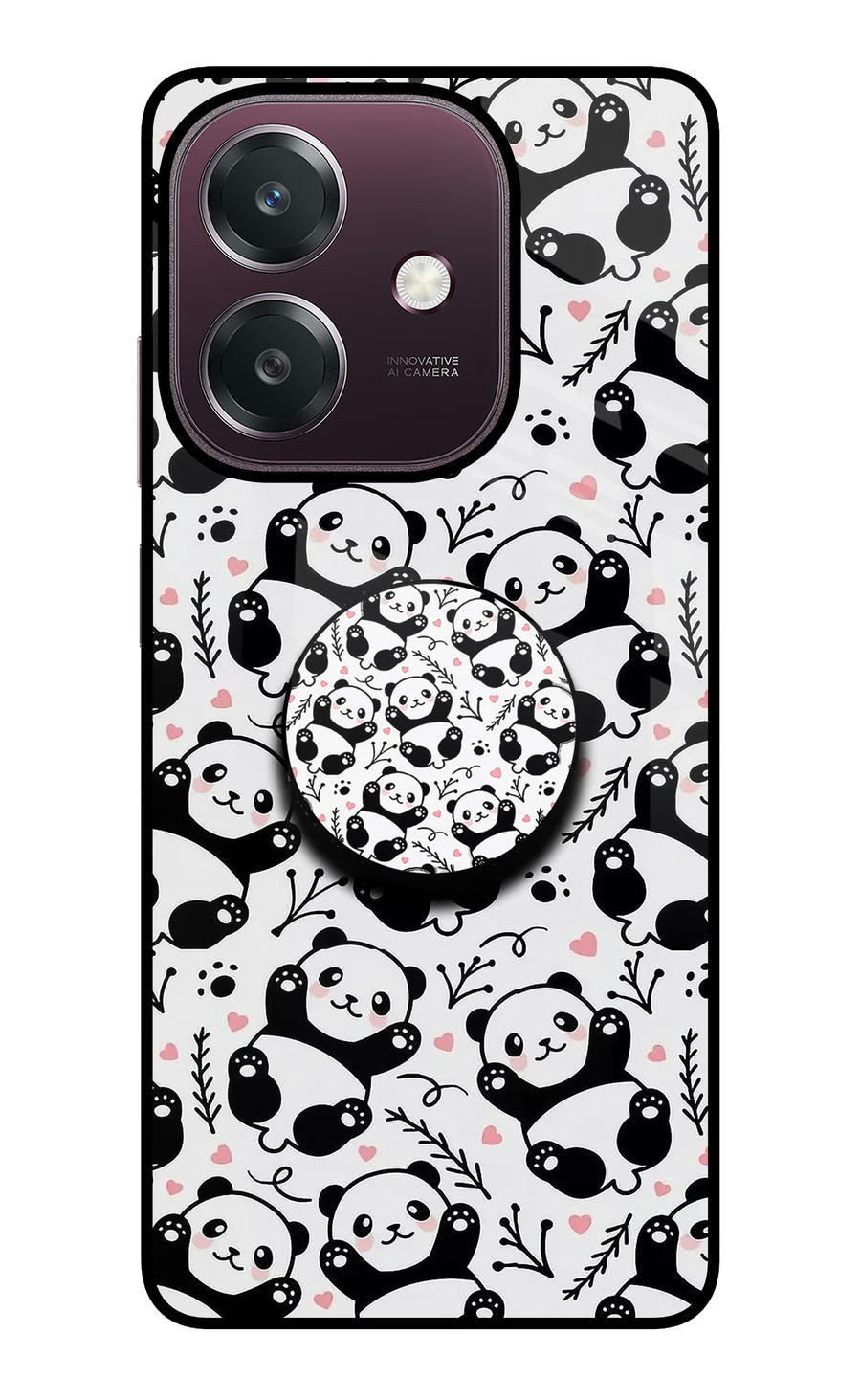 Cute Panda Oppo A3 5G Pop Case, Glass case