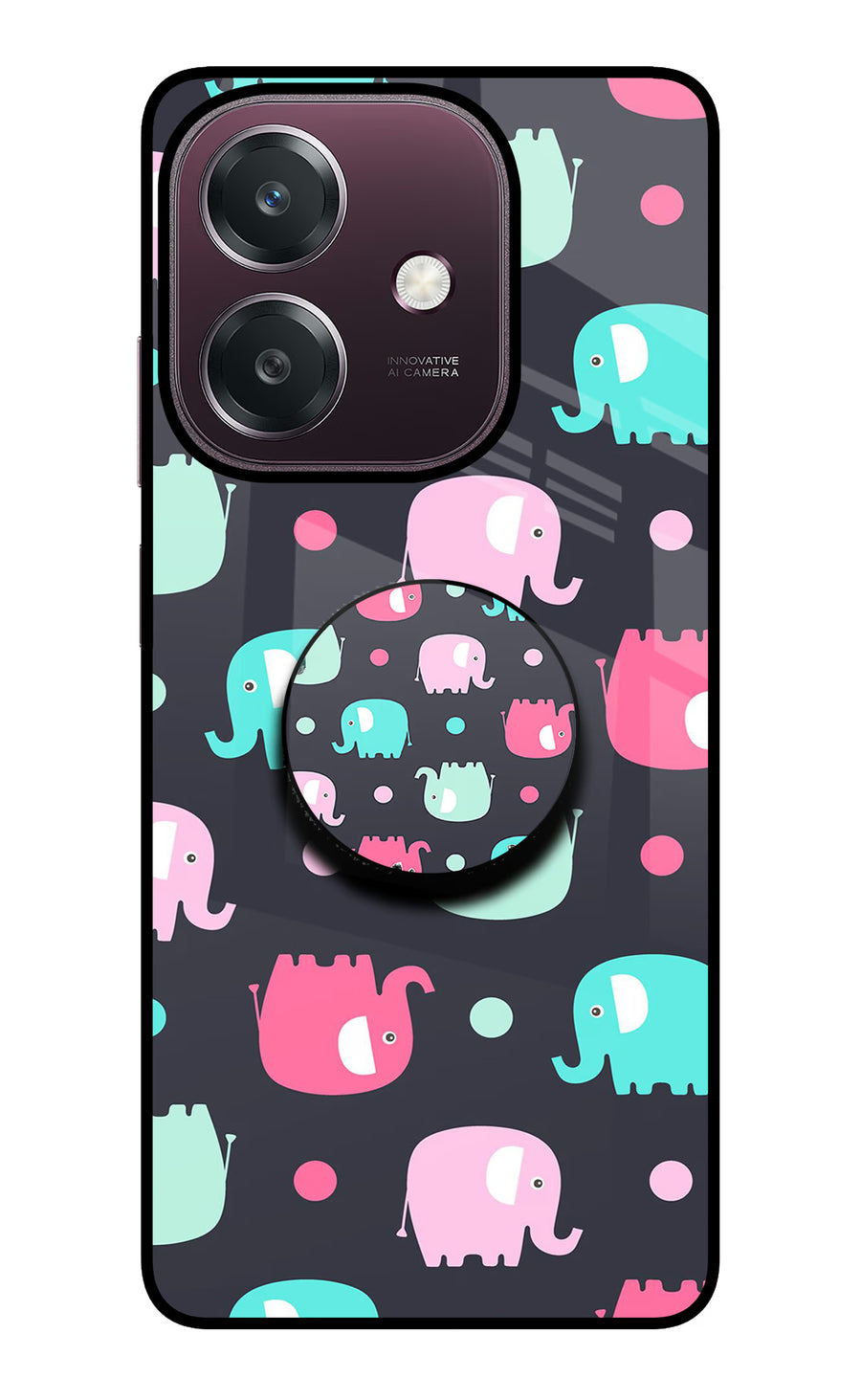Baby Elephants Oppo A3 5G Pop Case, Glass case