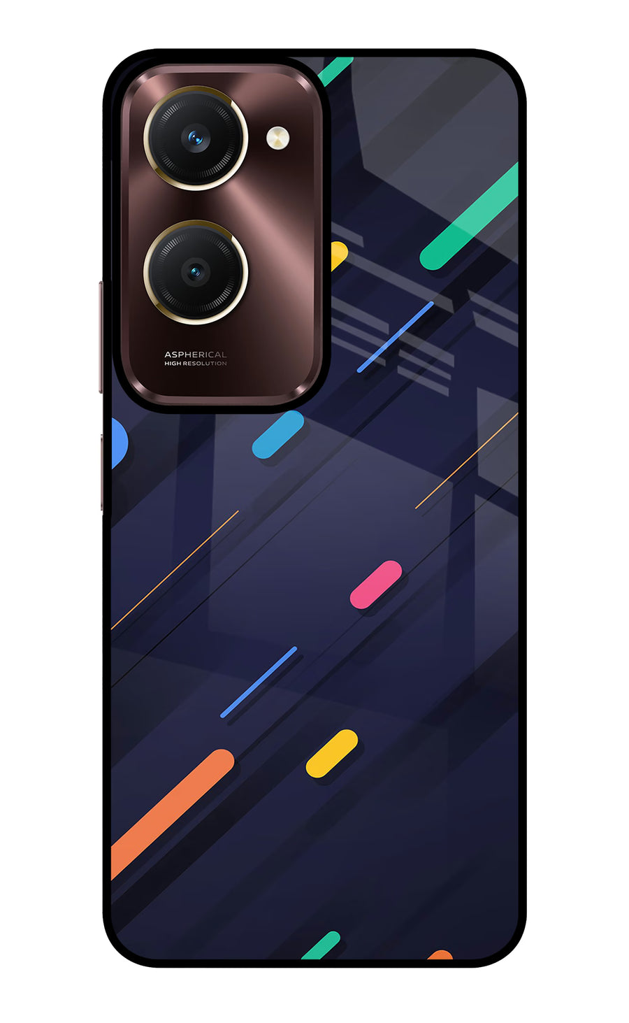 Abstract Design Vivo Y28e 5G Back Cover, Glass case