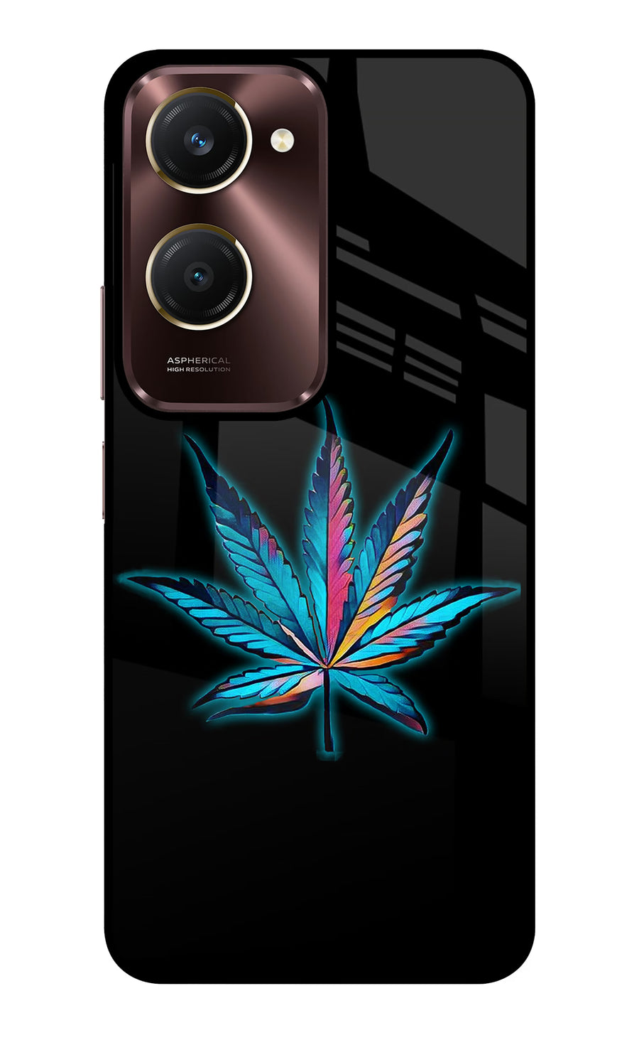 Weed Vivo Y28e 5G Back Cover, Glass case
