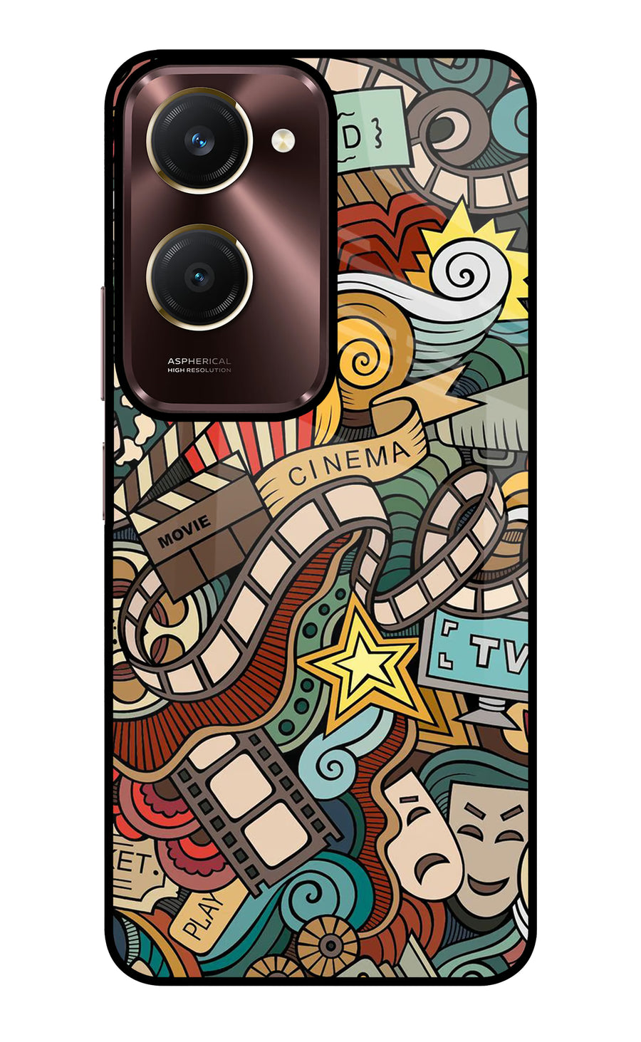 Cinema Abstract Vivo Y28e 5G Back Cover, Glass case