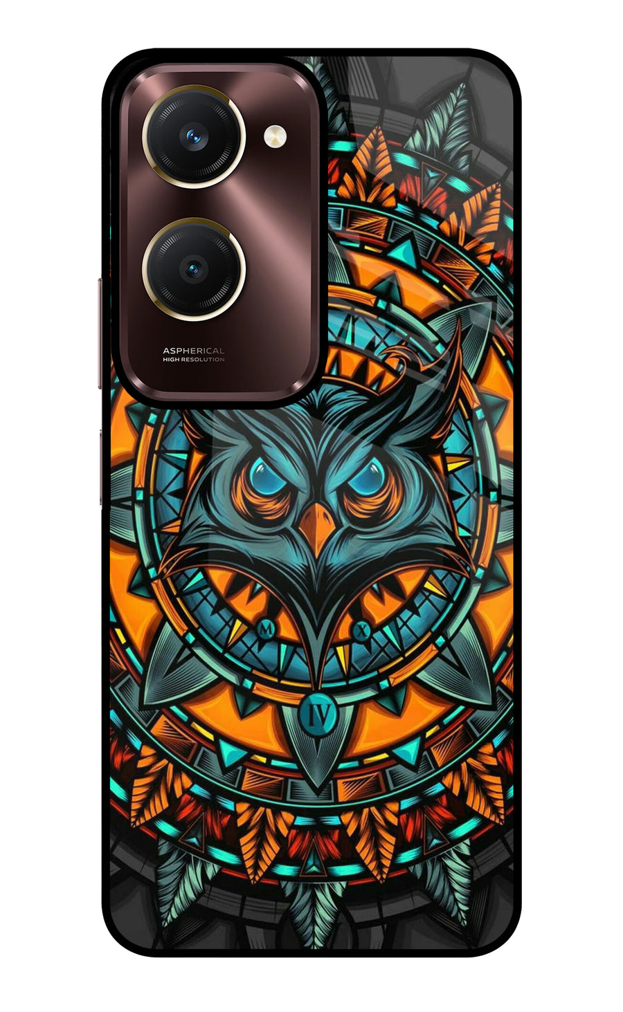 Angry Owl Art Vivo Y28e 5G Back Cover, Glass case