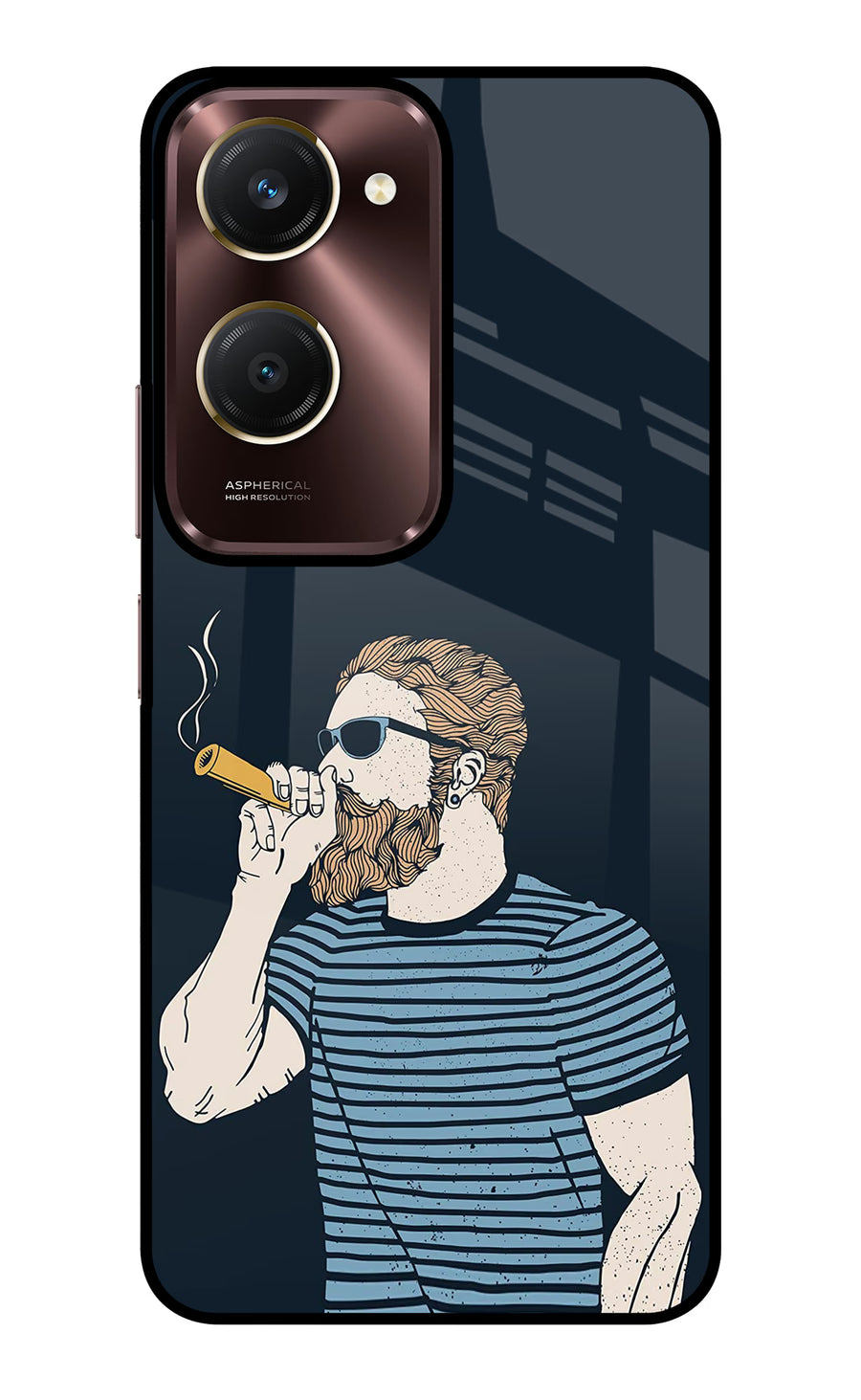 Smoking Vivo Y28e 5G Back Cover, Glass case