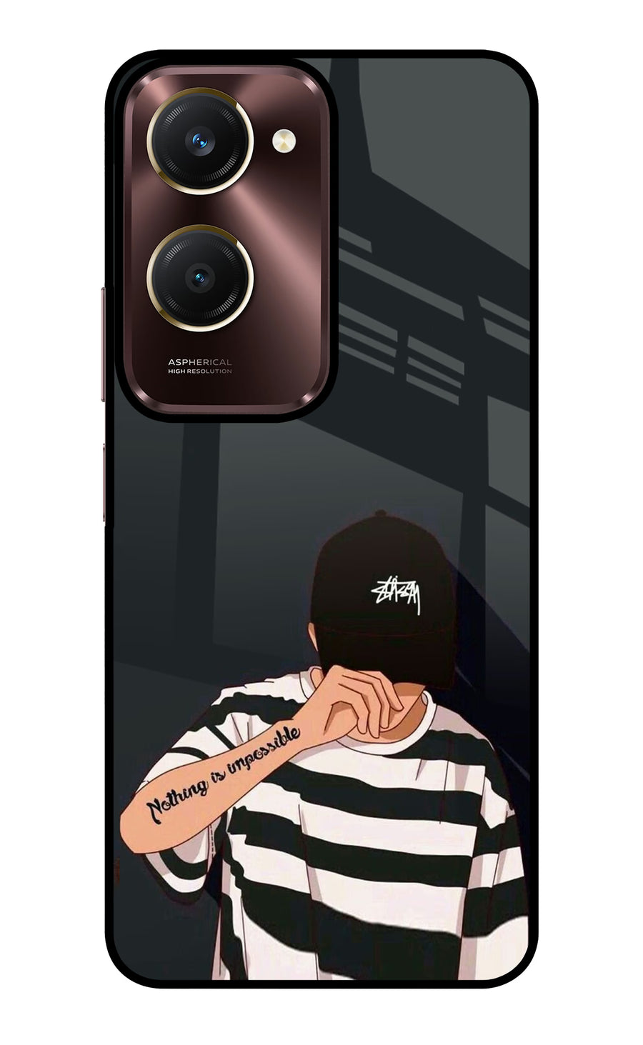 Aesthetic Boy Vivo Y28e 5G Back Cover, Glass case