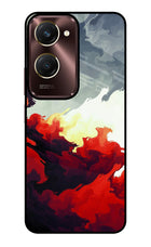 Fire Cloud Vivo Y28e 5G Glass Case Back Cover by Casekaro