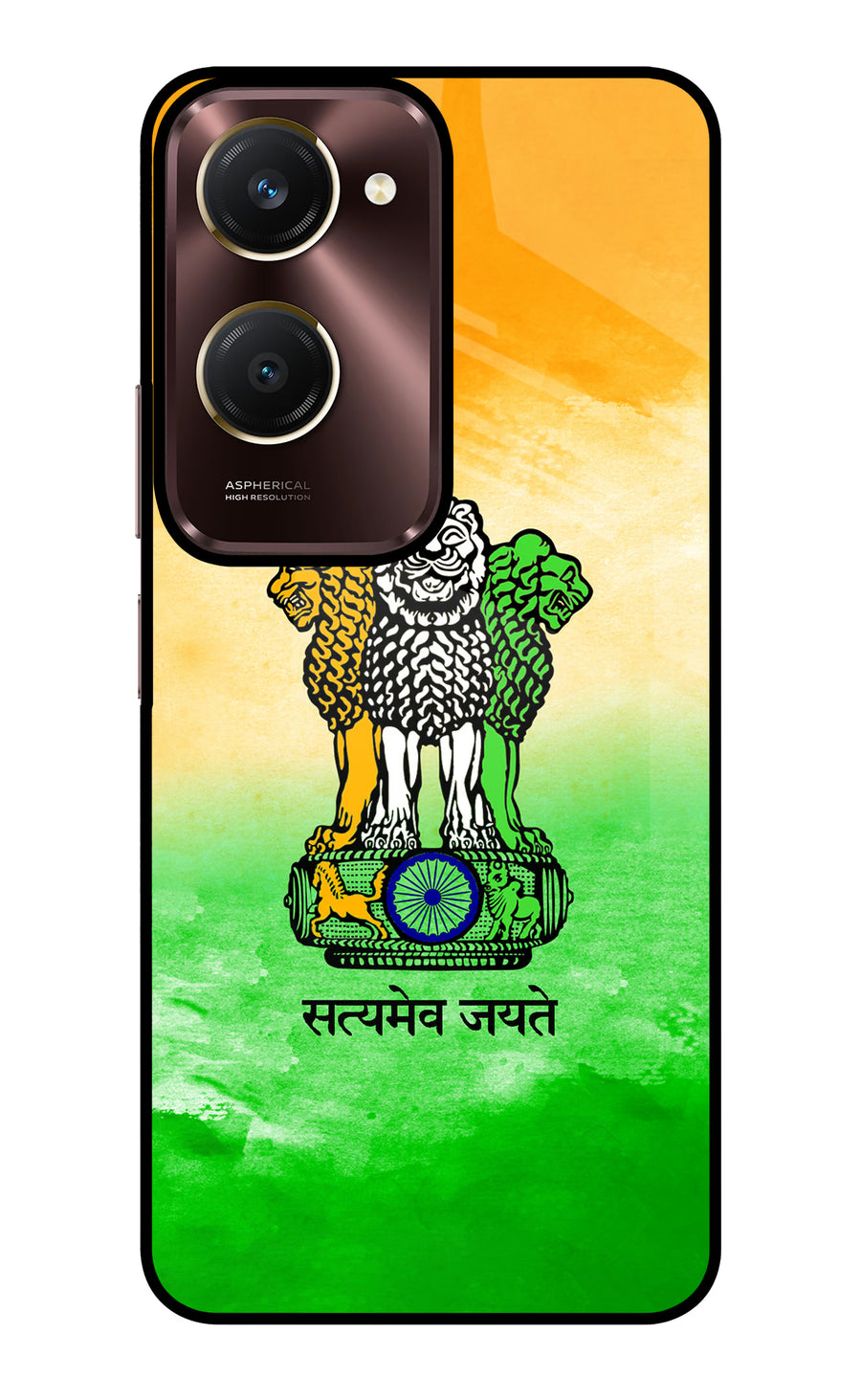 Satyamev Jayate Flag Vivo Y28e 5G Back Cover, Glass case