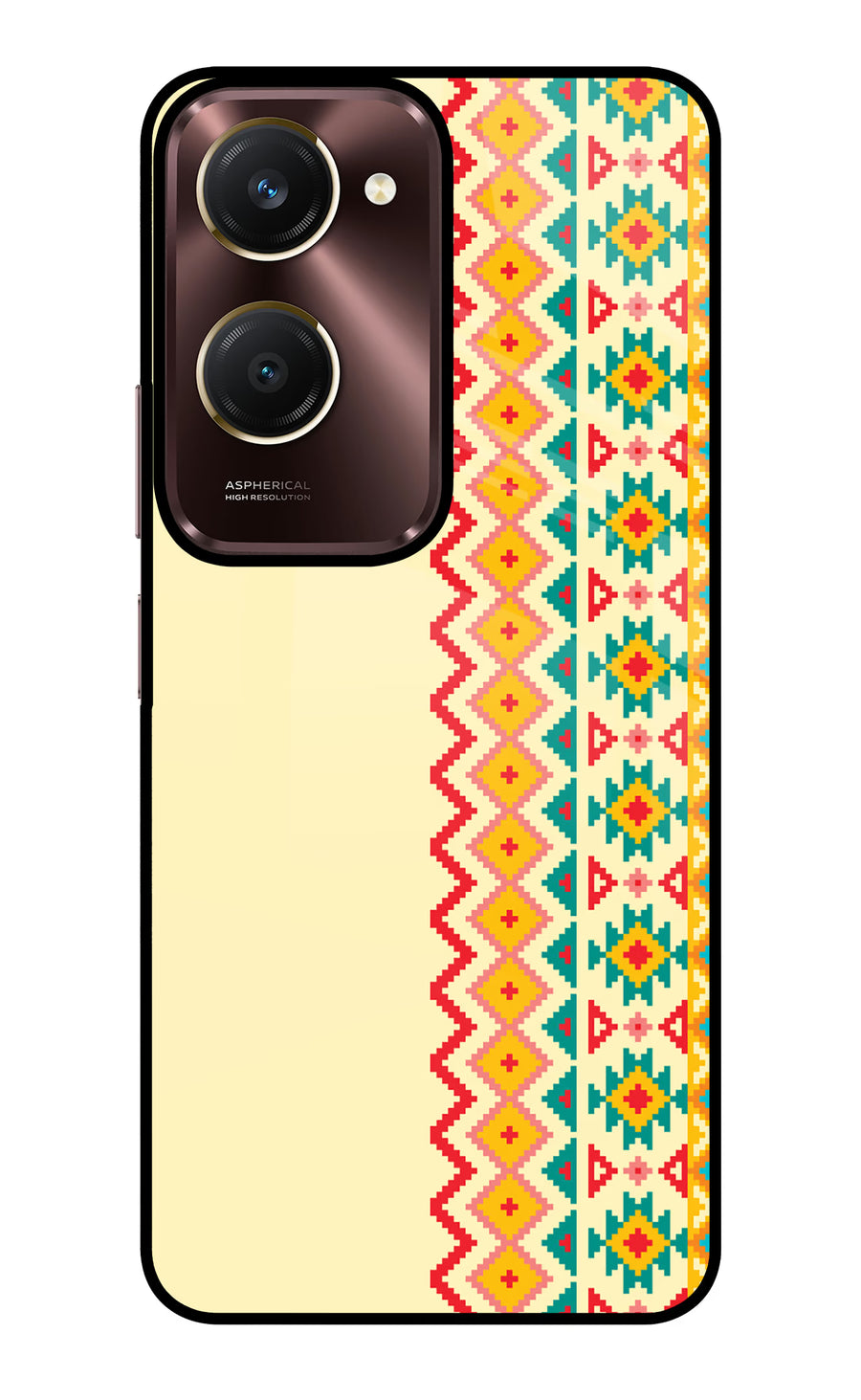 Ethnic Seamless Vivo Y28e 5G Back Cover, Glass case