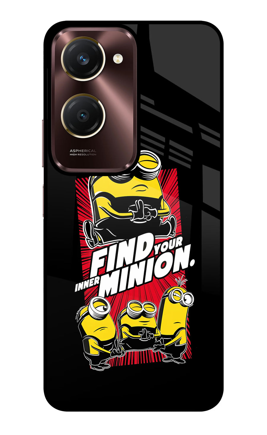 Find your inner Minion Vivo Y28e 5G Back Cover, Glass case