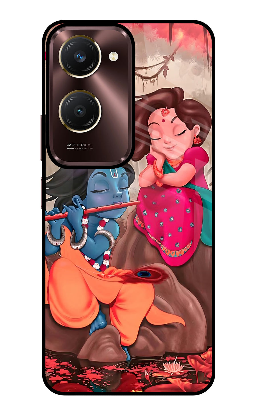 Radhe Krishna Vivo Y28e 5G Back Cover, Glass case